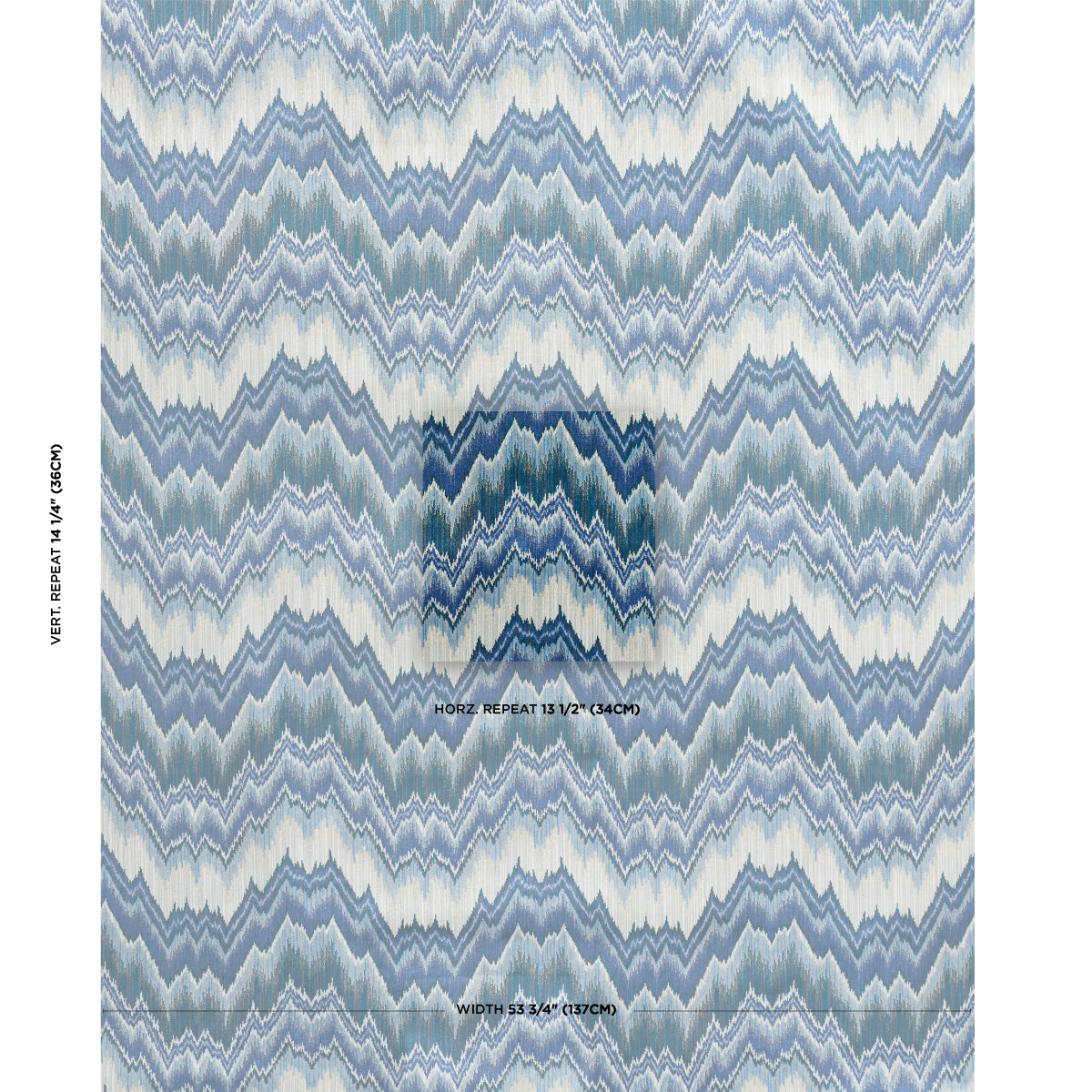 SCHUMACHER  EARTH AND SKY BEZIQUE FLAMESTITCH VELVET   Lapis   - 78792