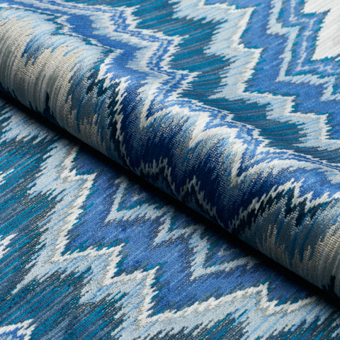 SCHUMACHER  EARTH AND SKY BEZIQUE FLAMESTITCH VELVET   Lapis   - 78792