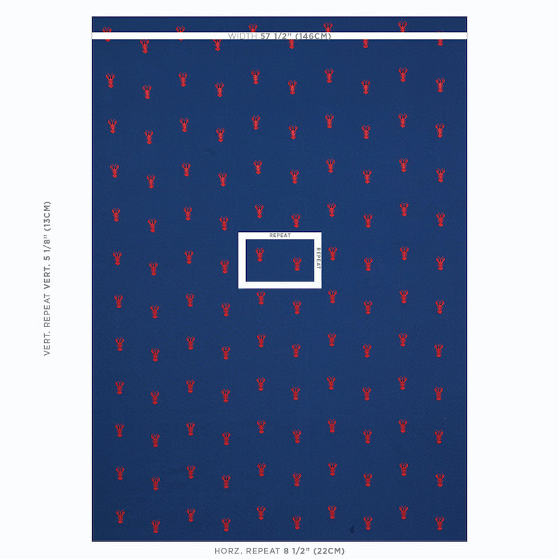 SCHUMACHER  EXQUISITE EMBROIDERIES LOBSTER EMBROIDERY EMBROIDERIES EMBROIDERIES NAVY   - 78800