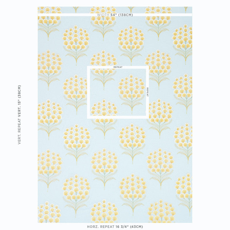 SCHUMACHER FABRIC  EXQUISITE EMBROIDERIES AURELIA EMBROIDERY   SKY   - 78811