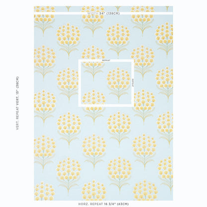 SCHUMACHER FABRIC  EXQUISITE EMBROIDERIES AURELIA EMBROIDERY   SKY   - 78811