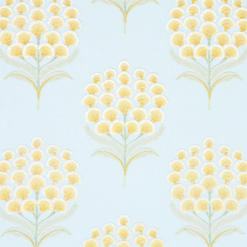 SCHUMACHER FABRIC  EXQUISITE EMBROIDERIES AURELIA EMBROIDERY   SKY   - 78811