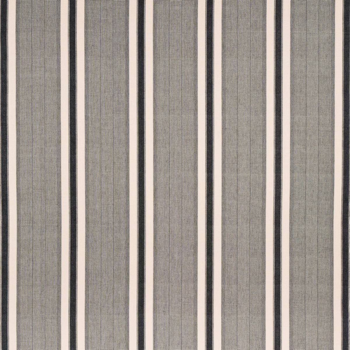 Grey striped wallpaper with alternating narrow white and charcoal vertical stripes, modern textured pattern.