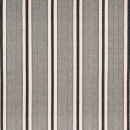 Grey striped wallpaper with alternating narrow white and charcoal vertical stripes, modern textured pattern.