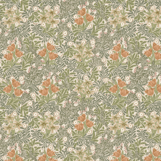 STOUT TEXTILES  MULTIPURPOSE,PRINT TRANSITIONAL,, FLORAL FERN,MOSS   - 7885-4