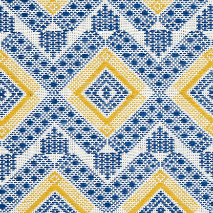 SCHUMACHER FABRIC  A RUM FELLOW OCOSITO HAND WOVEN   BLUE   - 78901