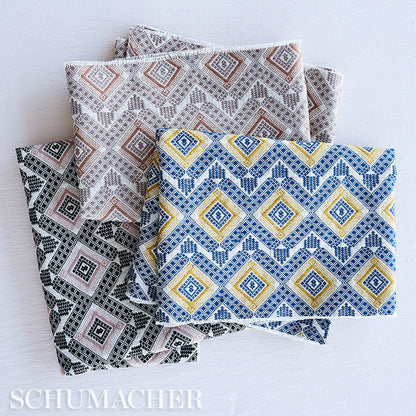 SCHUMACHER FABRIC  A RUM FELLOW OCOSITO HAND WOVEN   BLUE   - 78901