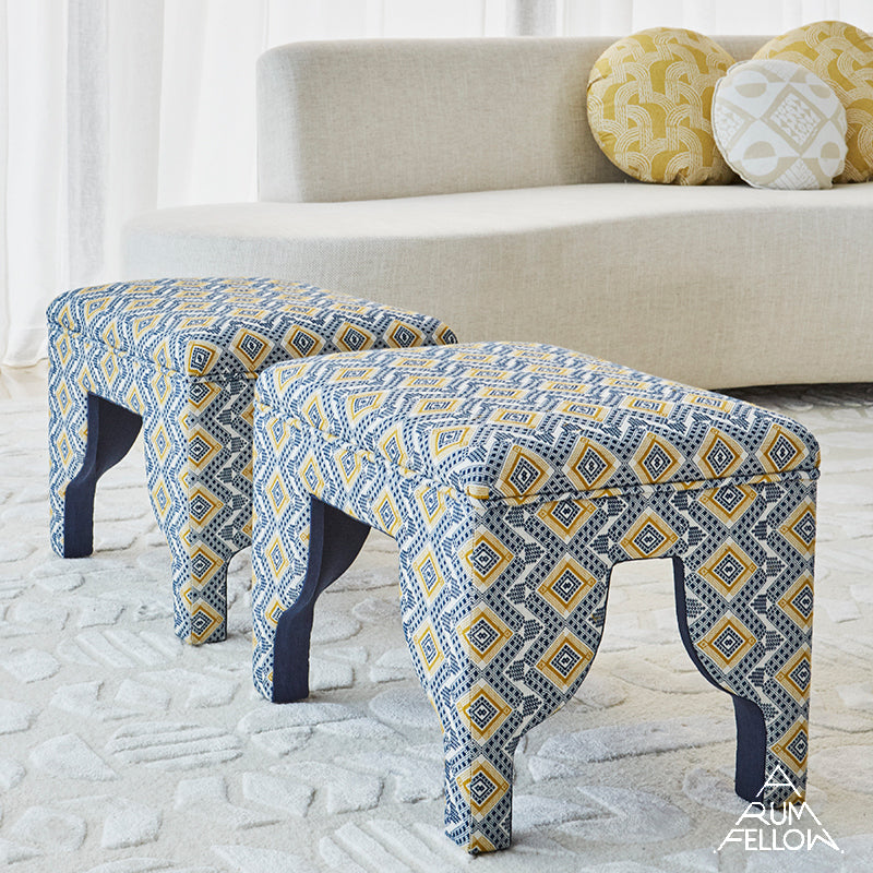 SCHUMACHER FABRIC  A RUM FELLOW OCOSITO HAND WOVEN   BLUE   - 78901