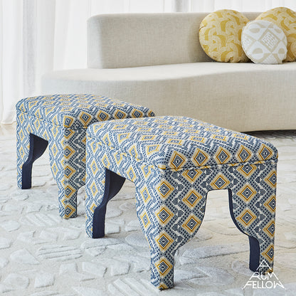 SCHUMACHER FABRIC  A RUM FELLOW OCOSITO HAND WOVEN   BLUE   - 78901