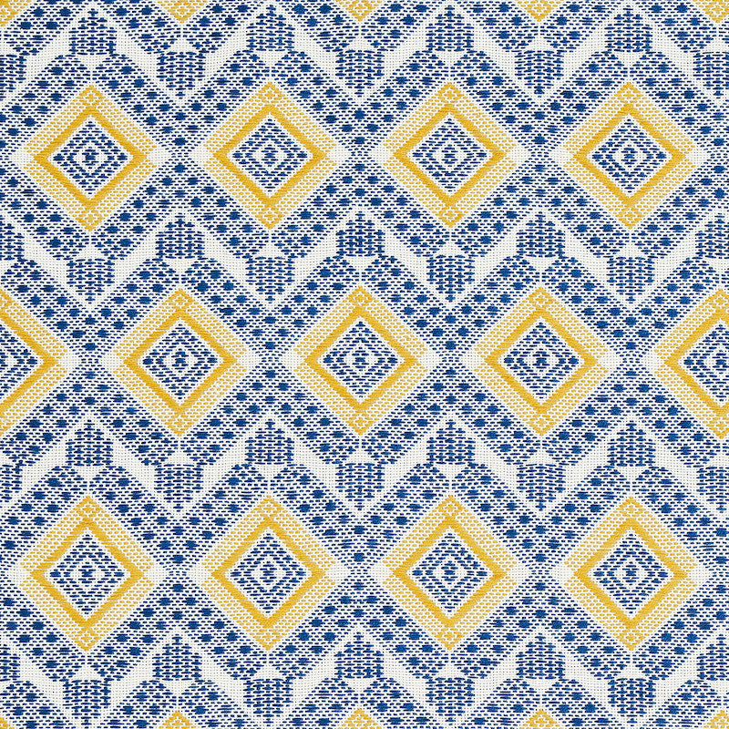 SCHUMACHER FABRIC  A RUM FELLOW OCOSITO HAND WOVEN   BLUE   - 78901