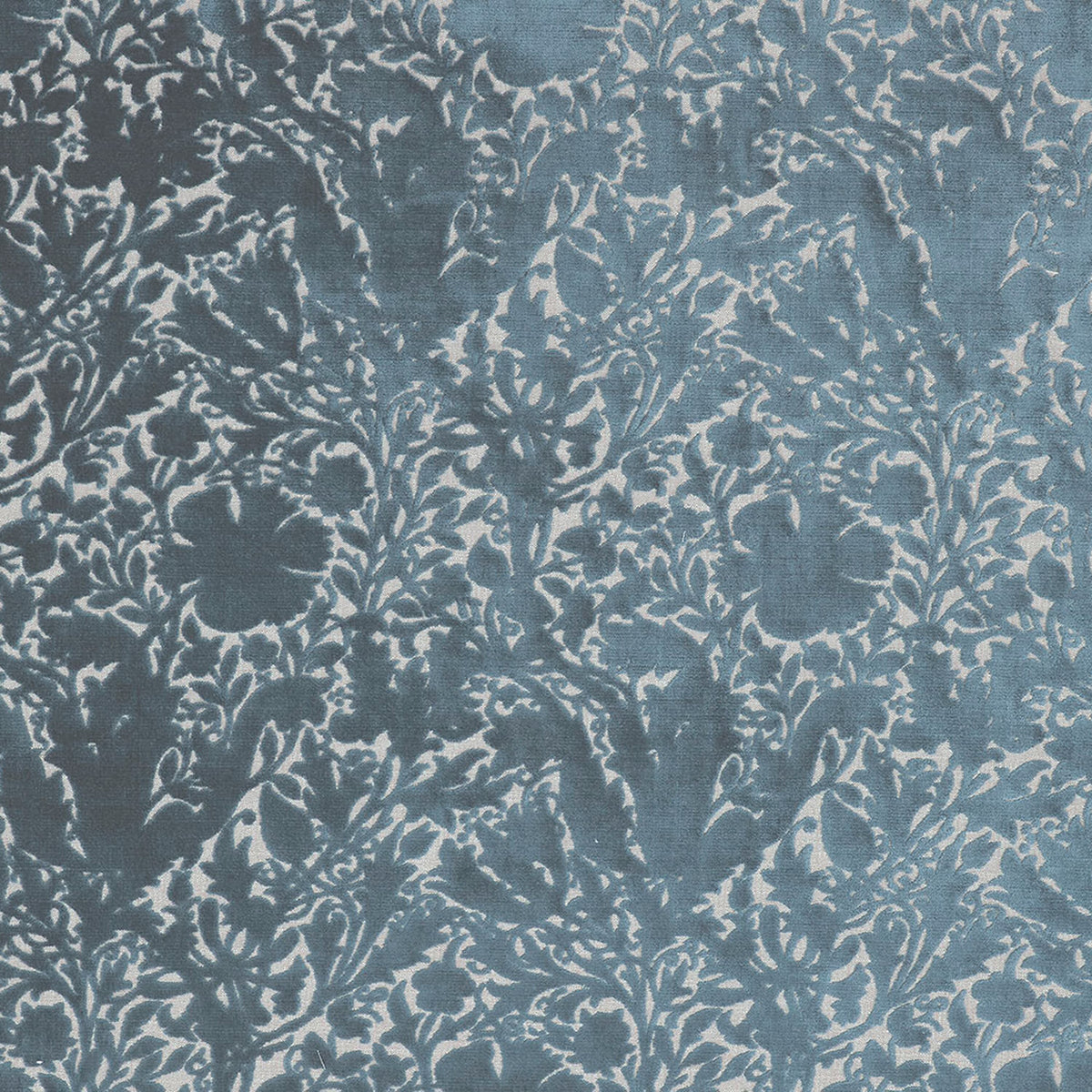 STOUT TEXTILES  UPHOLSTERY,VELVET TRANSITIONAL,, FLORAL NAVY   - 7892-4