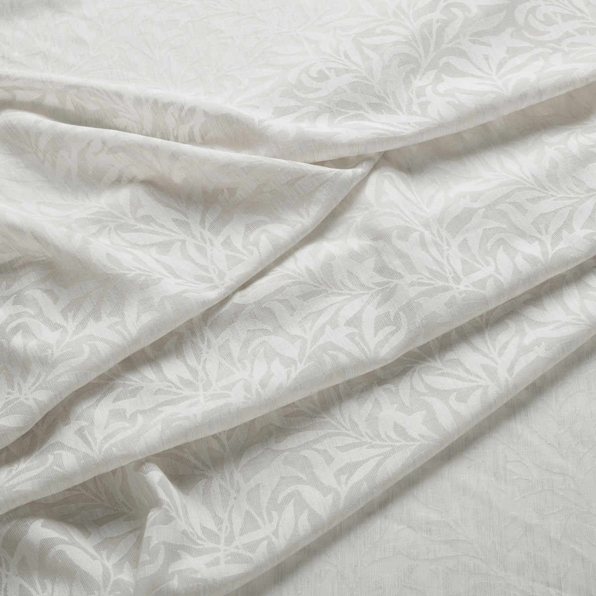 STOUT TEXTILES  DRAPERY,SHEER TRANSITIONAL,, LEAF BLEACH,SALT,SNOW,WHITE   - 7893-2
