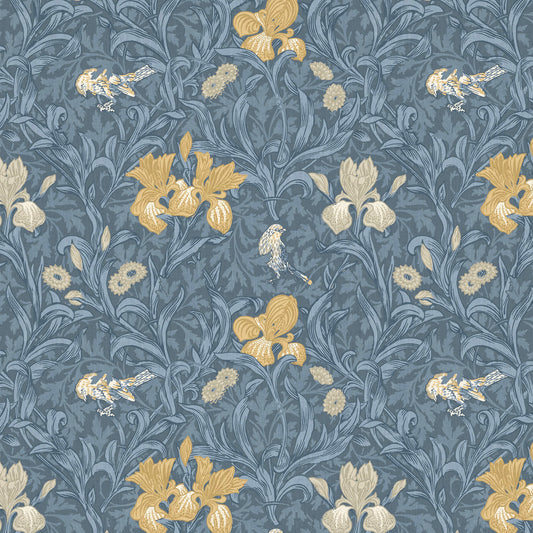 STOUT TEXTILES  MULTIPURPOSE,PRINT TRANSITIONAL,, FLORAL HARBOR,LAKE   - 7894-3