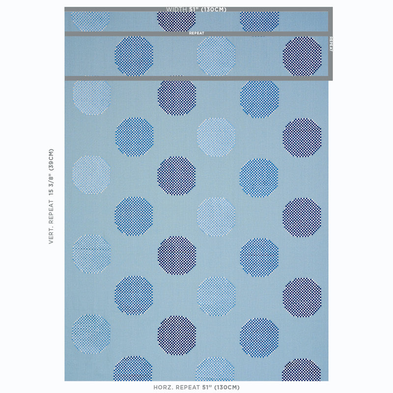 SCHUMACHER  SCANDINAVIAN MODERN Hansen Embroidery EMBROIDERIES,SHEERS & CASEMENTS EMBROIDERIES,SHEERS & CASEMENTS BLUE   - 78942