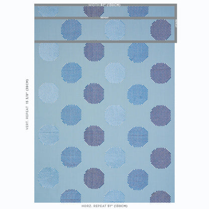 SCHUMACHER  SCANDINAVIAN MODERN Hansen Embroidery EMBROIDERIES,SHEERS & CASEMENTS EMBROIDERIES,SHEERS & CASEMENTS BLUE   - 78942