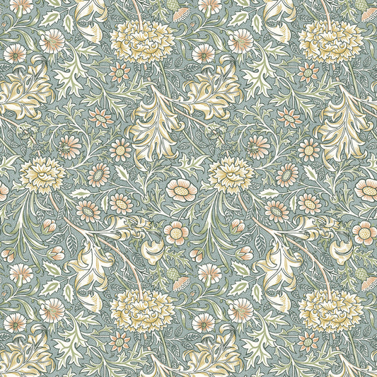 STOUT TEXTILES  MULTIPURPOSE,PRINT TRANSITIONAL,, FLORAL SEAFOAM,SEAMIST   - 7896-3