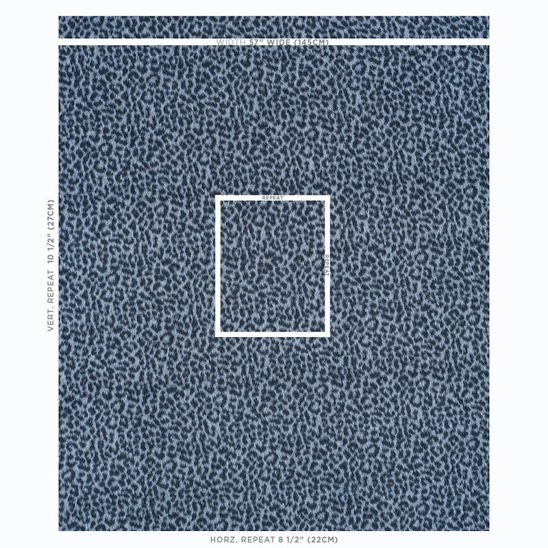 Grey leopard-pattern woven fabric swatch with visible weave texture.