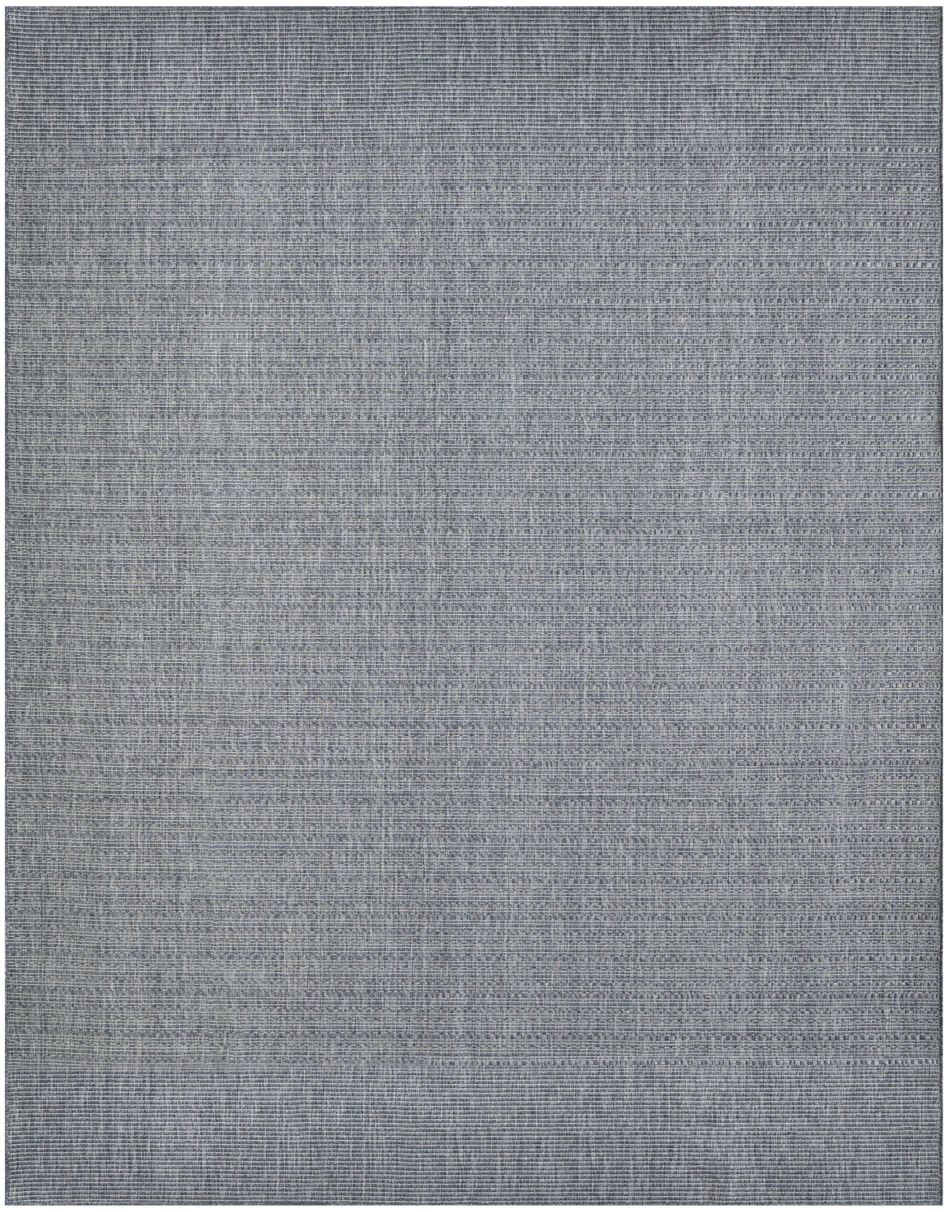 Grey-blue outdoor rug with a subtle textured grid pattern and soft flat-weave, 8' x 10'.