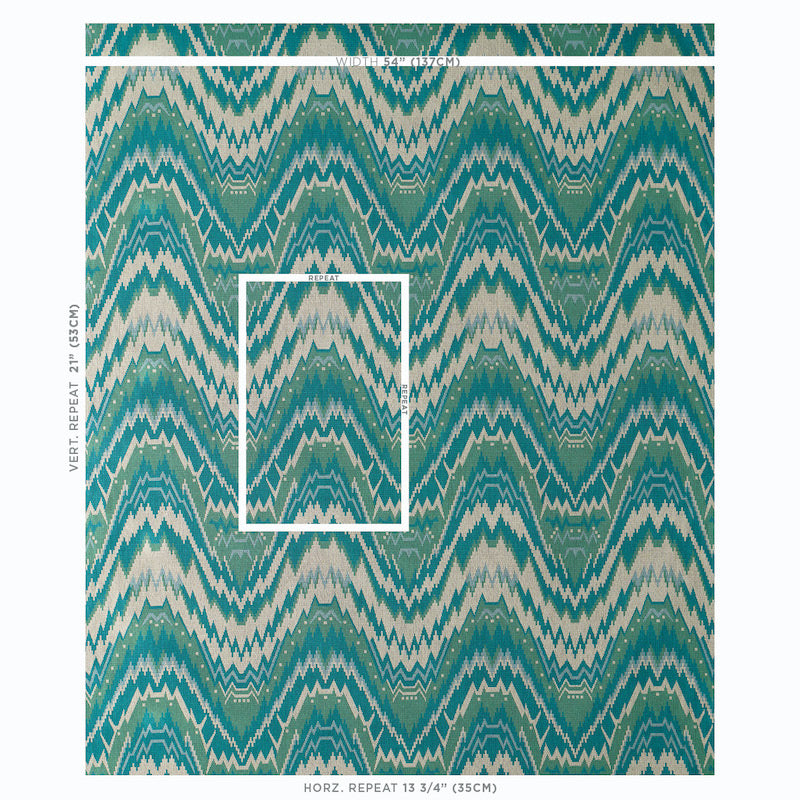 SCHUMACHER  RIVE GAUCHE TAURIDE ??PINGL?? WOVEN WOVEN PEACOCK   - 79042