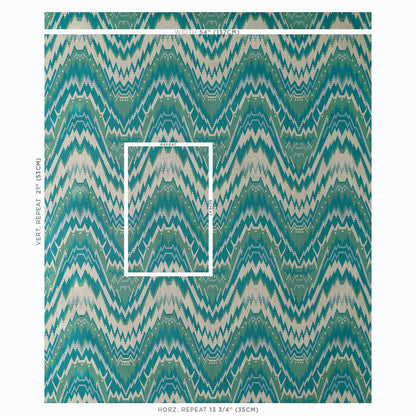 SCHUMACHER  RIVE GAUCHE TAURIDE ??PINGL?? WOVEN WOVEN PEACOCK   - 79042