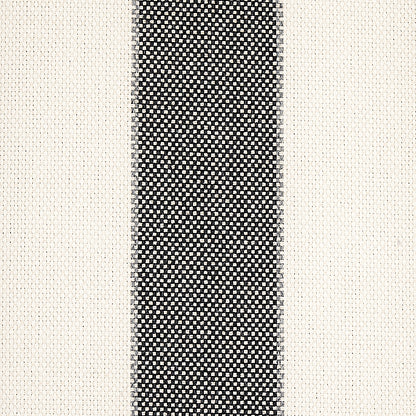 Charcoal woven indoor/outdoor fabric with a vertical central stripe