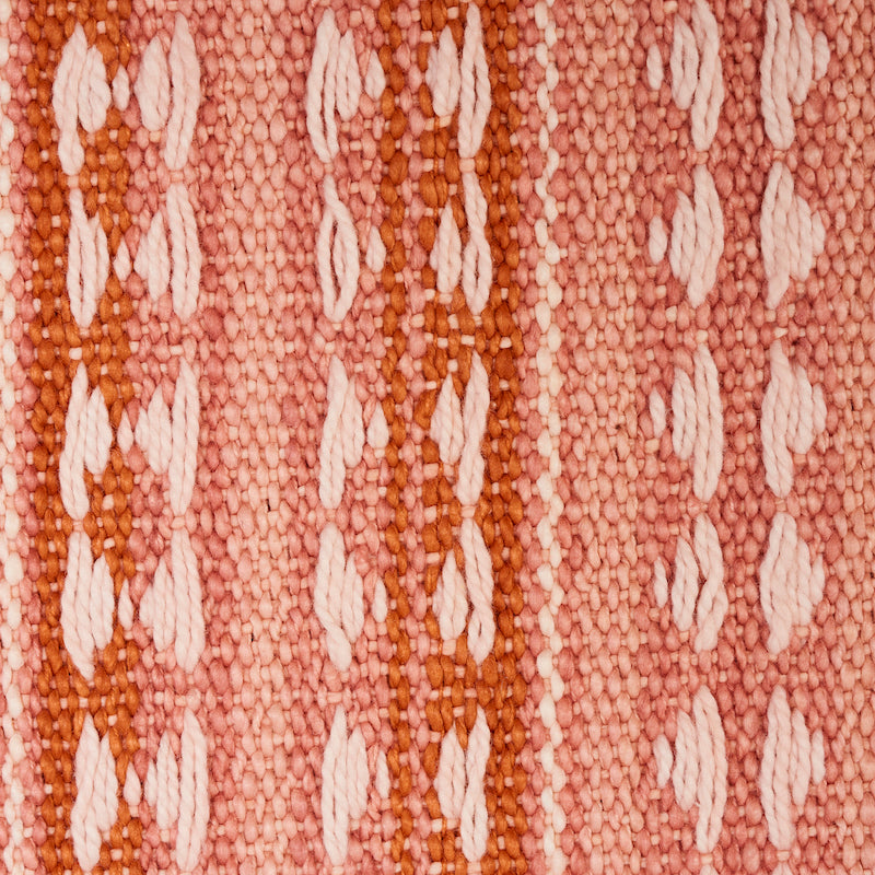 Coral Tarnby stripe pattern woven textile; soft fabric for fashion or home decor.