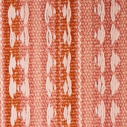 Coral Tarnby stripe pattern woven textile; soft fabric for fashion or home decor.