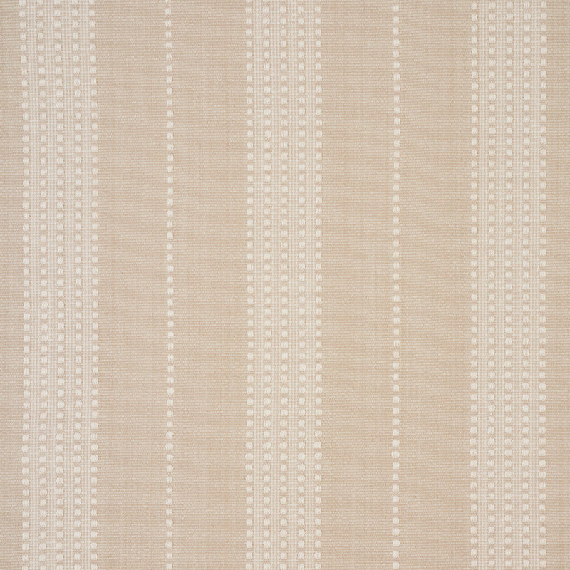 Beige linen-like fabric with vertical dotted stripes and subtle woven texture.