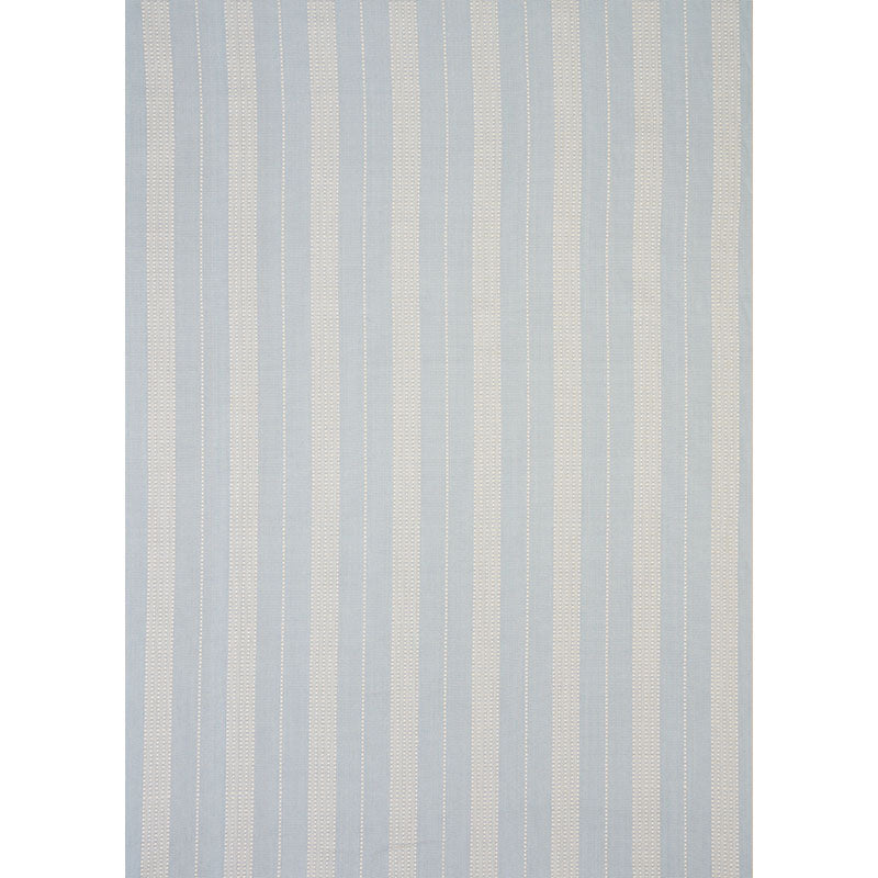 Light blue and white vertical stripes; woven fabric texture suitable for wallpaper or upholstery.