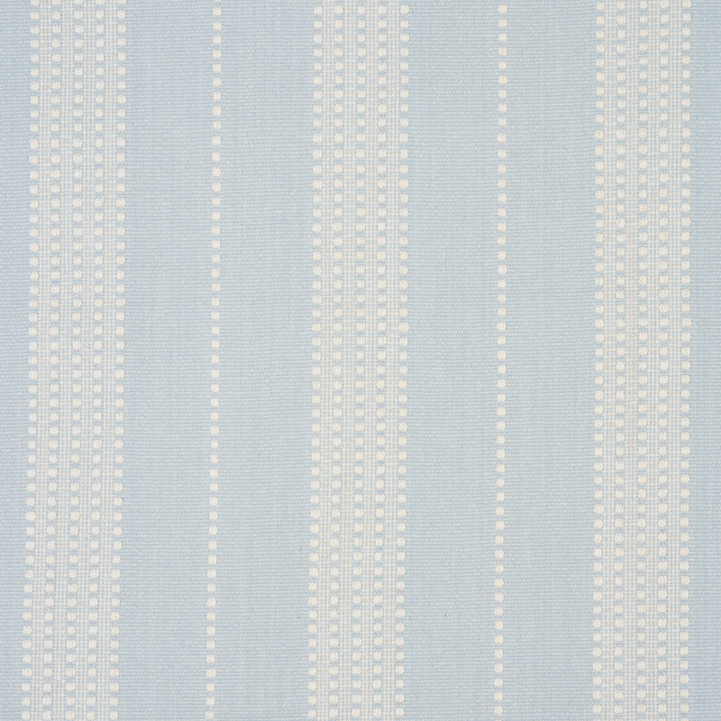 Light blue linen-like fabric with vertical dotted stripes.