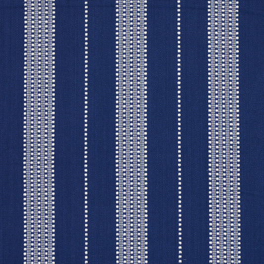 SCHUMACHER  STRIPES REVISITS LUBECK STRIPE PATTERN WOVENS PATTERN WOVENS IVORY ON BLUE   - 79097