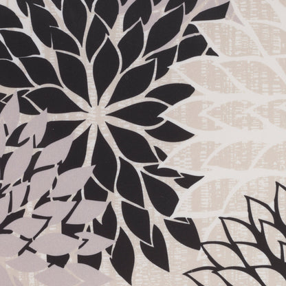 20" x 20" pillow with black and white tropical botanical leaf pattern.
