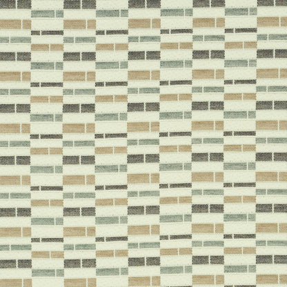 Beige, tan, gray and cream rectangular ceramic tile mosaic; small brick-like tiles for a modern backsplash.