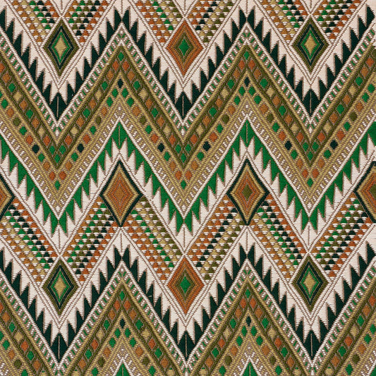 SCHUMACHER  A RUM FELLOW COYOLATE HAND WOVEN BROCADE PATTERN WOVENS PATTERN WOVENS GREEN   - 79243