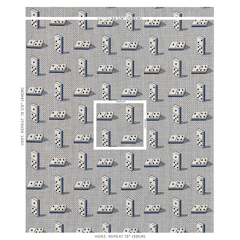 SCHUMACHER  MISTERIOSO DOMINO ??PINGL?? WOVEN WOVEN BLUE   - 79321