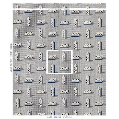 SCHUMACHER  MISTERIOSO DOMINO ??PINGL?? WOVEN WOVEN BLUE   - 79321