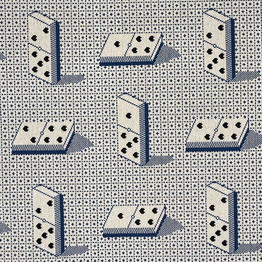 SCHUMACHER  MISTERIOSO DOMINO ??PINGL?? WOVEN WOVEN BLUE   - 79321