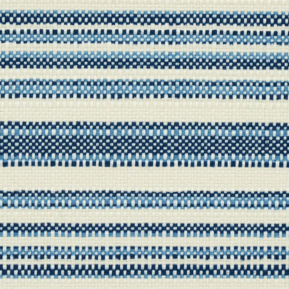 Navy blue & cream striped woven fabric.
