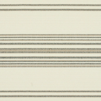 Beige woven fabric with subtle texture and repeating narrow black-gray horizontal stripes.