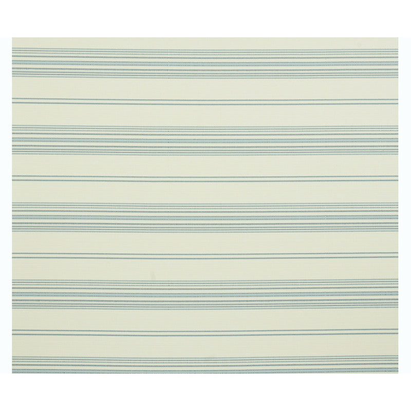 Cream backdrop with pale blue horizontal stripes of varying thickness; indoor/outdoor striped fabric pattern.