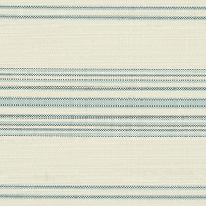 Cream woven fabric with light blue horizontal stripes and a subtle textured weave.