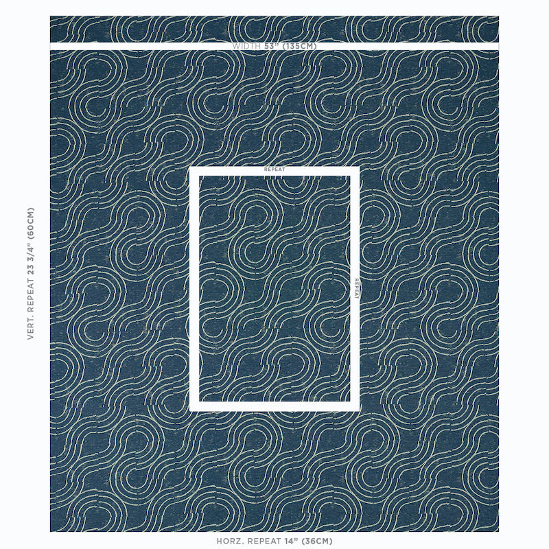 SCHUMACHER  INDOOR/OUTDOOR: PRINTS & WOVENS ALMA INDOOR/OUTDOOR   Denim   - 79401