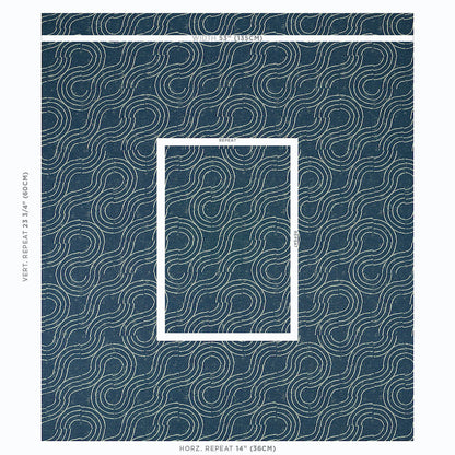 SCHUMACHER  INDOOR/OUTDOOR: PRINTS & WOVENS ALMA INDOOR/OUTDOOR   Denim   - 79401