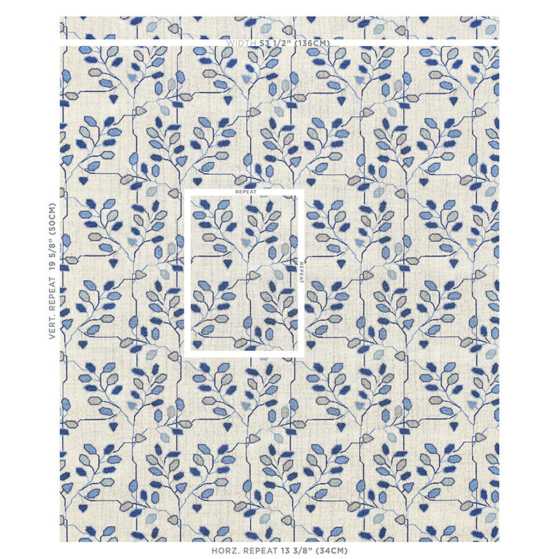 SCHUMACHER  NEISHA CROSLAND TUMBLE WEED ??PINGL?? WOVEN WOVEN DELFT BLUE   - 79510