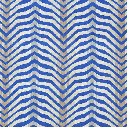 Pale blue rectangular panel framed by a bold navy chevron border.