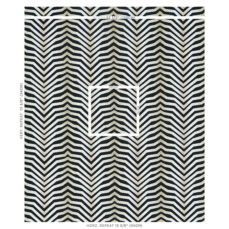 SCHUMACHER  NEISHA CROSLAND ARCURE ??PINGL?? WOVEN WOVEN ZEBRA BLACK   - 79521