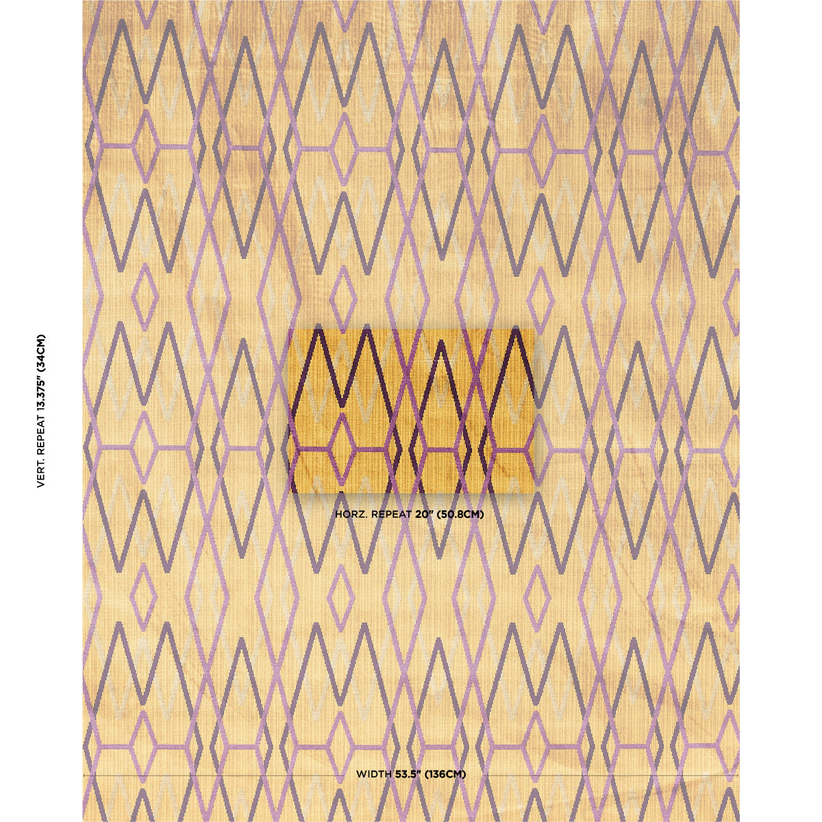 SCHUMACHER FABRIC  NEISHA CROSLAND KYOTO TRELLIS   SAFFRON   - 79532