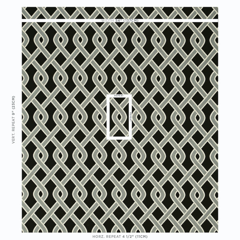 SCHUMACHER  INDOOR/OUTDOOR: PRINTS & WOVENS CLEO TRELLIS INDOOR/OUTDOOR   Black   - 79571