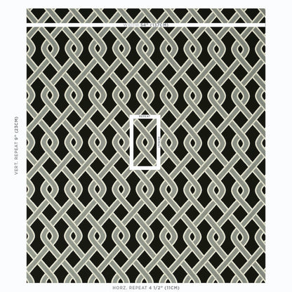 SCHUMACHER  INDOOR/OUTDOOR: PRINTS & WOVENS CLEO TRELLIS INDOOR/OUTDOOR   Black   - 79571