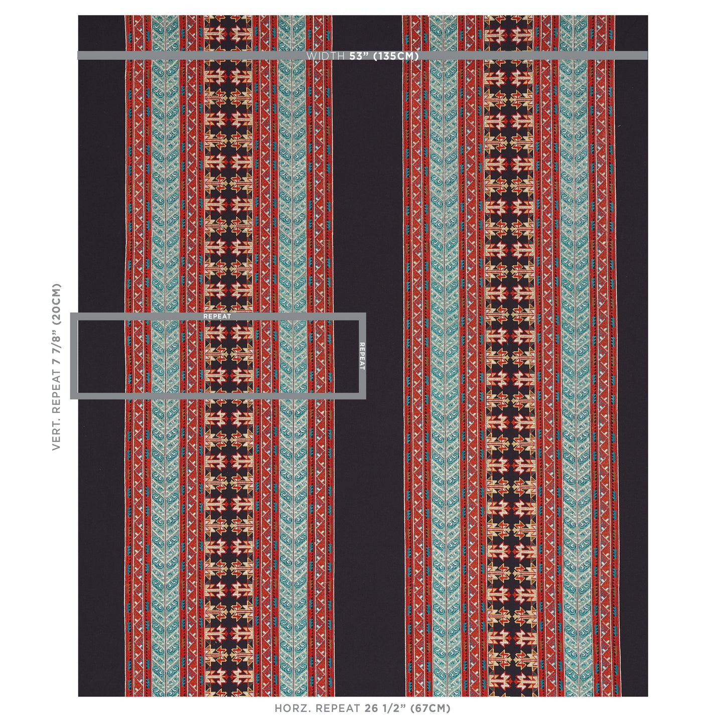 SCHUMACHER  BOHEMIA VINKA EMBROIDERY EMBROIDERIES EMBROIDERIES RED , BLACK   - 79621